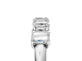White gold Emerald Cut Diamond Half Eternity Band with Prong Setting_57