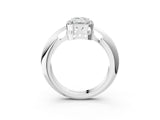 White gold Emerald Cut Diamond Halo Engagement Ring with Split Shank and Four-Prong Setting_117