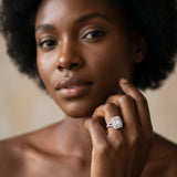White gold Emerald Cut Diamond Halo Ring with Split Shank and Four-Prong Setting_62