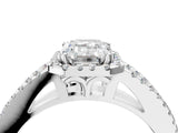 White gold Emerald Cut Diamond Halo Split Shank Engagement Ring_80