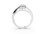 White gold Emerald Cut Diamond Halo Split Shank Engagement Ring_82