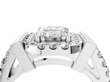 White gold Emerald Cut Diamond Halo Split Shank Prong Set Ring_11