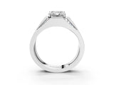 White gold Emerald Cut Diamond Mens Ring with Baguette Side Stones_51