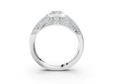 White gold Emerald Cut Diamond Mens Ring with Side Stones_39
