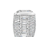 White gold Emerald Cut Diamond Mens Ring with Side Stones_41