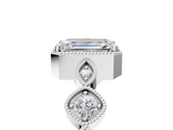White gold Emerald Cut Diamond Milgrain Marquise Band with Prong Setting_10