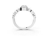 White gold Emerald Cut Diamond Milgrain Marquise Band with Prong Setting_8