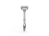 White gold Emerald Cut Diamond Pavé Band Ring with Four-Prong Setting_57