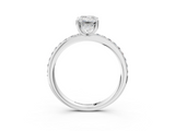 White gold Emerald Cut Diamond Pavé Band Ring with Four-Prong Setting_58