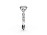 White gold Emerald Cut Diamond Pavé Band Solitaire with Four-Prong Setting_37