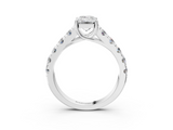 White gold Emerald Cut Diamond Pavé Band Solitaire with Four-Prong Setting_38