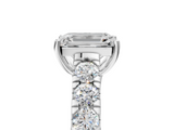 White gold Emerald Cut Diamond Pavé Band Solitaire with Four-Prong Setting_40