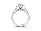 White gold Emerald Cut Diamond Pavé Band Solitaire with Four-Prong Setting_49
