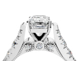 White gold Emerald Cut Diamond Pavé Band Solitaire with Four-Prong Setting_50