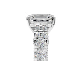 White gold Emerald Cut Diamond Pavé Band Solitaire with Four-Prong Setting_51