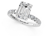 White gold Emerald Cut Diamond Pavé Band with Four-Prong Setting_81
