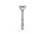 White gold Emerald Cut Diamond Pavé Band with Four-Prong Setting_82