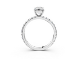 White gold Emerald Cut Diamond Pavé Band with Four-Prong Setting_83