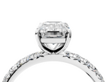 White gold Emerald Cut Diamond Pavé Band with Four-Prong Setting_84