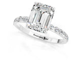 White gold Emerald Cut Diamond Pavé Band with Six-Prong Setting_1