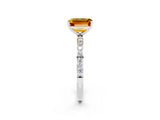 White gold Emerald Cut Diamond Pavé Band with Six-Prong Setting_2