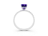 White gold Emerald Cut Diamond Pavé Band with Six-Prong Setting_3