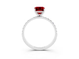 White gold Emerald Cut Diamond Pavé Band with Six-Prong Setting_3