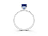 White gold Emerald Cut Diamond Pavé Band with Six-Prong Setting_3