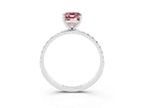 White gold Emerald Cut Diamond Pavé Band with Six-Prong Setting_3