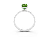 White gold Emerald Cut Diamond Pavé Band with Six-Prong Setting_3