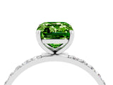 White gold Emerald Cut Diamond Pavé Band with Six-Prong Setting_4