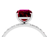 White gold Emerald Cut Diamond Pavé Band with Six-Prong Setting_4
