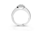 White gold Emerald Cut Diamond Pavé Halo Ring with Four-Prong Setting_39