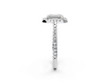 White gold Emerald Cut Diamond Pavé Halo Ring with Four-Prong Setting_46