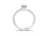 White gold Emerald Cut Diamond Pavé Solitaire Engagement Ring with Four-Prong Setting_93