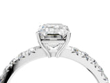 White gold Emerald Cut Diamond Pavé Solitaire Engagement Ring with Four-Prong Setting_94