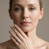 White gold Emerald Cut Diamond Pavé Split Shank Double Halo Engagement Ring_13
