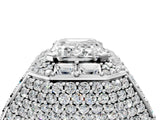 White gold Emerald Cut Diamond Pavé Statement Mens Ring with Baguette Accents_16