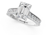 White gold Emerald Cut Diamond Pave Band with Four-Prong Setting_20