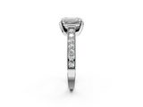 White gold Emerald Cut Diamond Pave Band with Four-Prong Setting_22