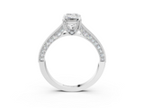 White gold Emerald Cut Diamond Pave Band with Four-Prong Setting_23