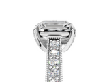 White gold Emerald Cut Diamond Pave Band with Four-Prong Setting_24