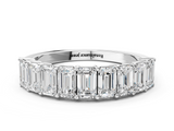 White gold Emerald Cut Diamond Prong Set Eternity Band_157