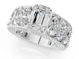 White gold Emerald Cut Diamond Radiant Pavé Mens Ring_1