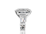 White gold Emerald Cut Diamond Ring with Baguette Side Stones, Channel Set Band, and Four-Prong Setting_39