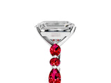 White gold Emerald Cut Diamond Ring with Marquise and Round with Ruby side stone Side Stones and Four-Prong Setting_41
