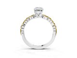 White gold Emerald Cut Diamond Ring with Marquise and Round with Yellow Sapphire side stone Side Stones and Four-Prong Setting_39