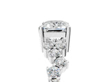 White gold Emerald Cut Diamond Scattered Round Accent Ring with Prong Setting_23