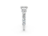 White gold Emerald Cut Diamond Side Stone Engagement Ring with Four-Prong Setting_26