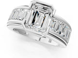 White gold Emerald Cut Diamond Side Stone Engagement Ring_1